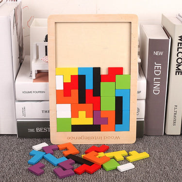 COLORFUL WOODEN TANGRAM PUZZLE